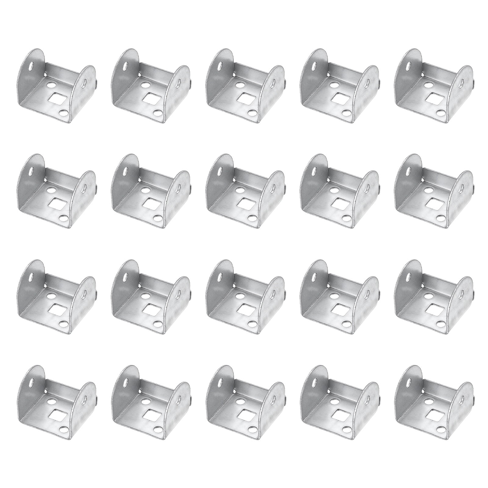 Uxcell 20 Pcs U Bracket for 1.34" Panels, 33 x 36.5 x 30mm Metal U Shaped Fasteners Brackets for Guardrail or Partitions Connection, Silver