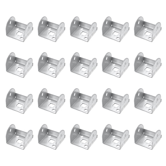 Uxcell 20 Pcs U Bracket for 1.34" Panels, 33 x 36.5 x 30mm Metal U Shaped Fasteners Brackets for Guardrail or Partitions Connection, Silver