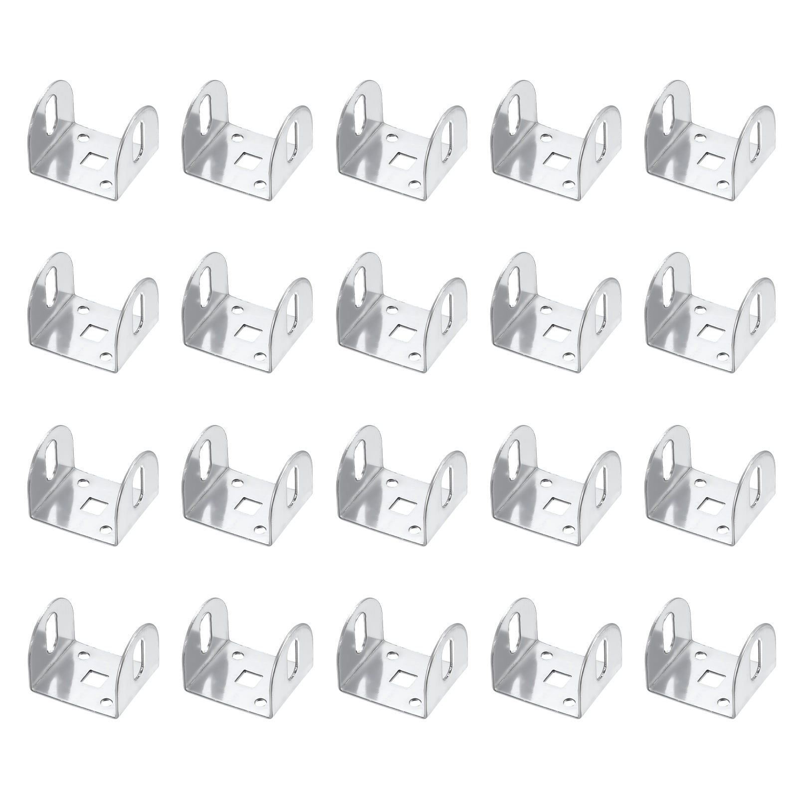Uxcell 20 Pcs U Bracket for 1.61" Panels, 40 x 44 x 34mm Metal U Shaped Fasteners Brackets for Guardrail or Partitions Connection, Silver