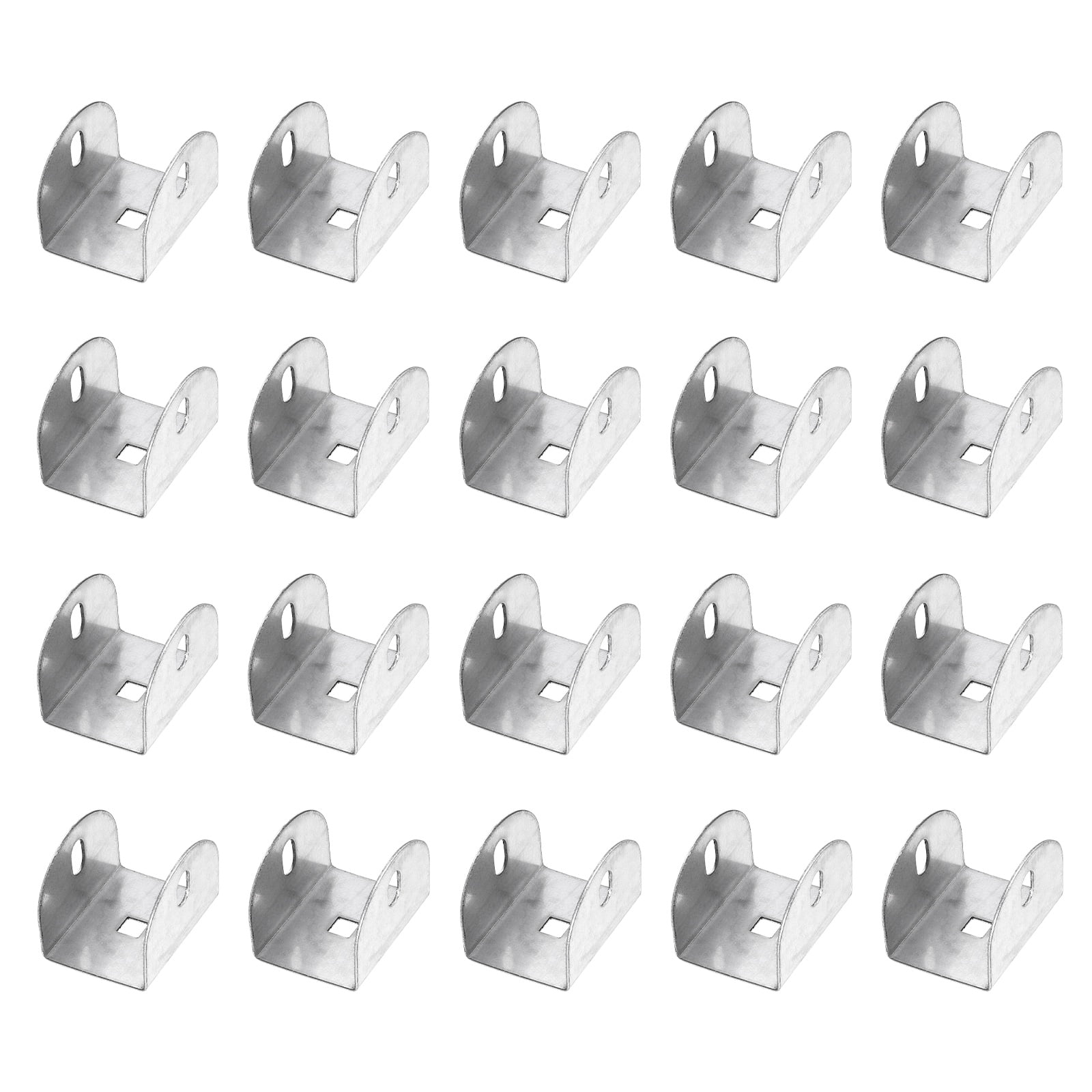 Uxcell 20 Pcs U Bracket for 1.61" Panels, 59 x 46 x 41mm Metal U Shaped Fasteners Brackets for Guardrail or Partitions Connection, Silver