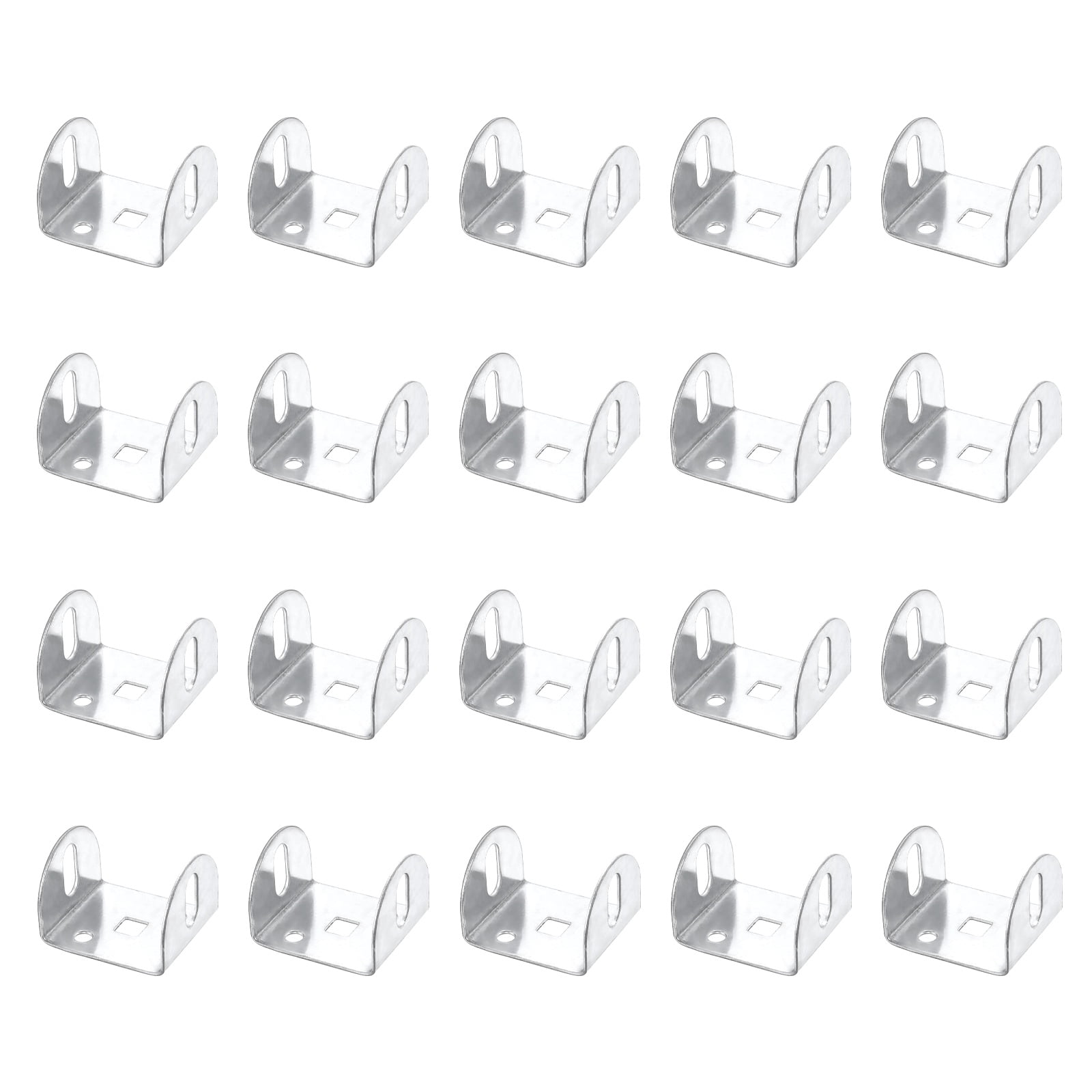 Uxcell 20 Pcs U Bracket for 1.81" Panels, 44 x 49.5 x 33mm Metal U Shaped Fasteners Brackets for Guardrail or Partitions Connection, Silver