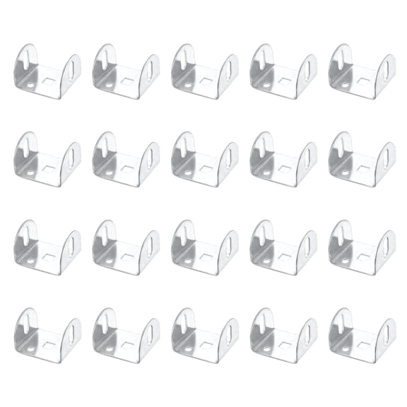 Uxcell 20 Pcs U Bracket for 1.81" Panels, 44 x 49.5 x 33mm Metal U Shaped Fasteners Brackets for Guardrail or Partitions Connection, Silver