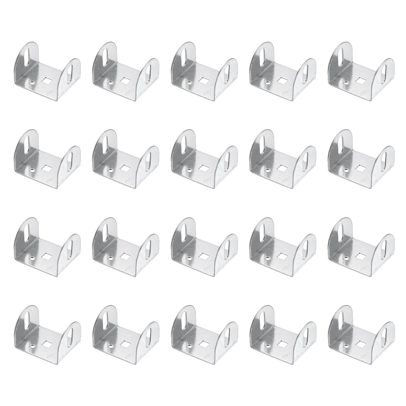 Uxcell 20 Pcs U Bracket for 1.99" Panels, 46 x 54 x 38.5mm Metal U Shaped Fasteners Brackets for Guardrail or Partitions Connection, Silver