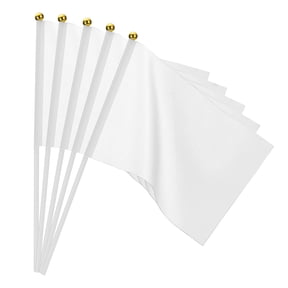 Uxcell 20 Pcs White Flags Game Solid White Flags Small Mini Flags on Stick