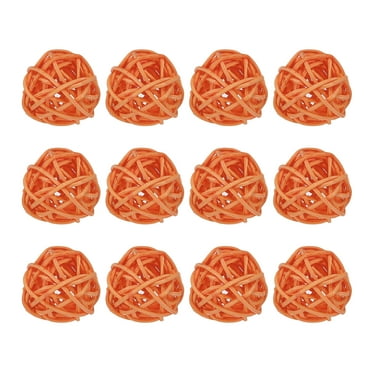 Uxcell 20 Pcs Wicker Rattan Balls Decorative Balls 1.2Inch for Vase Fillers ,Wedding ,Party Orange