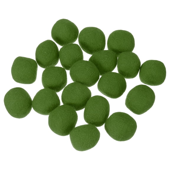Uxcell 20 Pcs Wool Felt Balls Beads, 1.2 Inch Felt Pom Poms for Crafts, Handmade Pompoms Bulk Small Bead for Nursery Handicrafts and DIY Art Decoration, Dark Green
