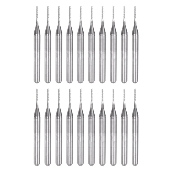 Uxcell 20 Pieces End Mill Bits 0.8mm Solid Carbide CNC Router Bit Engraving Cutter Tools, 1/8" Straight Shank