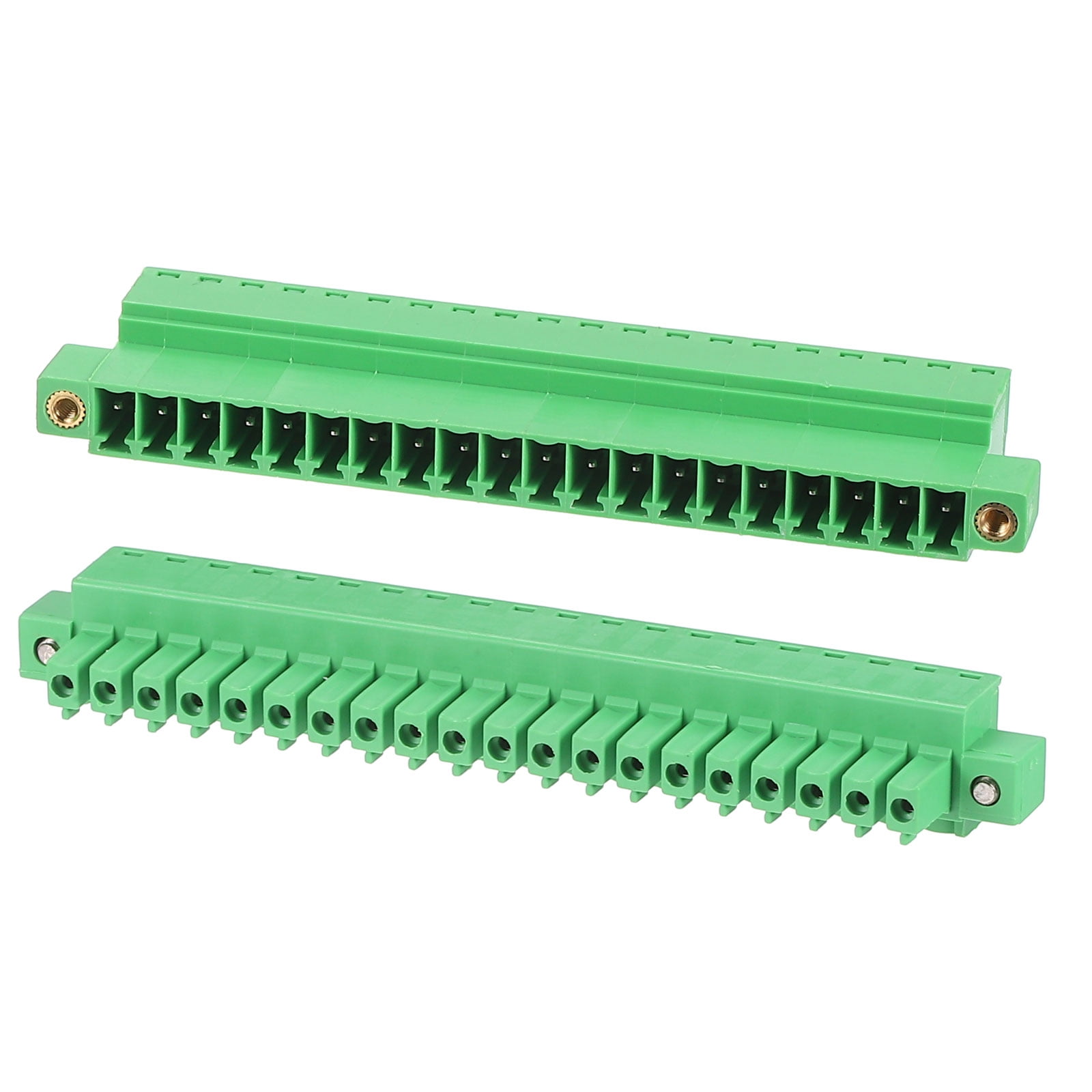 Uxcell 20 Pin 3.81mm Pitch 300V 8A PCB Mount Screw Terminal Block ...