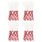 Uxcell 20" Polyester Light Type Basketball Hoop Rim Net Replacement, White Red 4 Pack