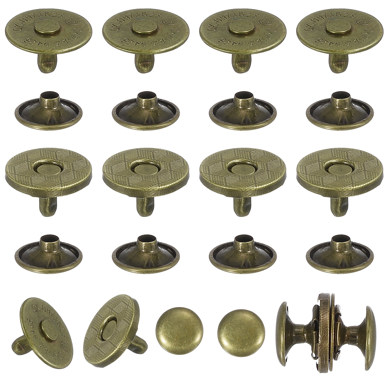 Uxcell 20 Sets Magnetic Snap Buttons, 14 mm Round Snaps Closures with ...