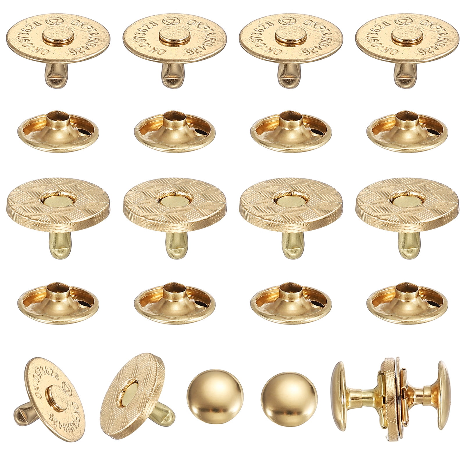 Uxcell 20 Sets Magnetic Snap Buttons, 14 mm Round Snaps Closures with ...