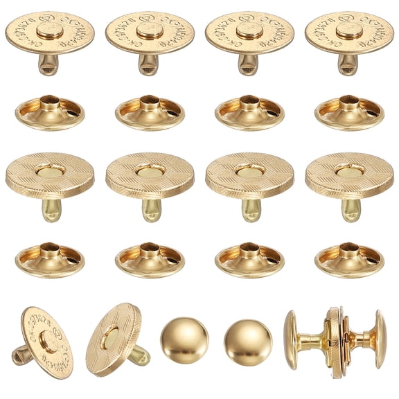Uxcell 20 Sets Magnetic Snap Buttons, 14 mm Round Snaps Closures with Cap, Clasp Stud Buttons Fasteners for Sewing Leather Purse Clothes DIY Craft, Rose Gold