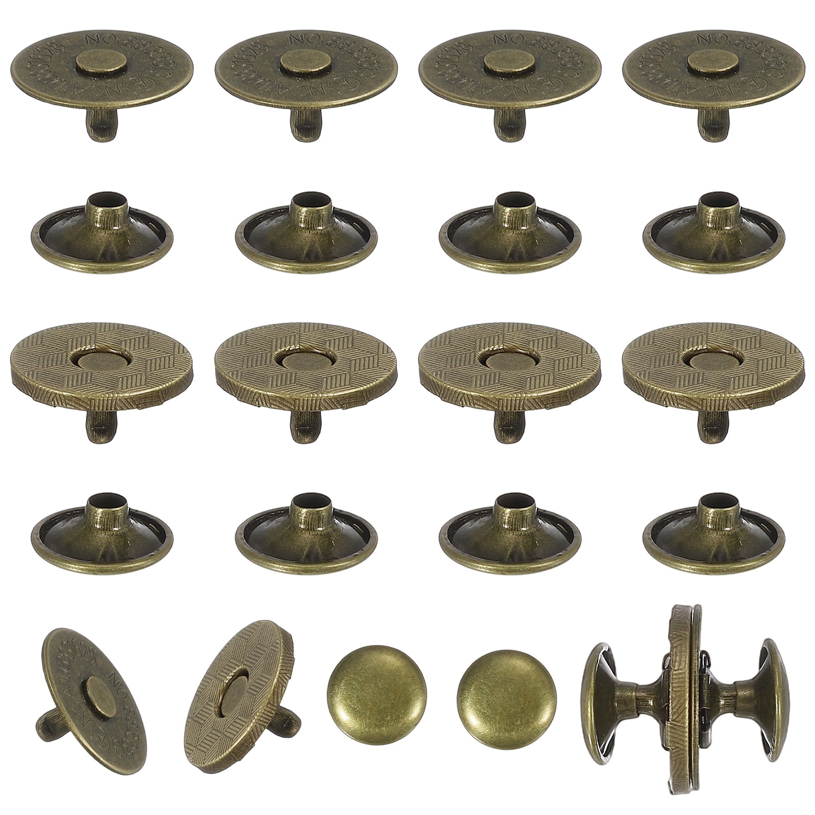 Uxcell 20 Sets Magnetic Snap Buttons, 18 mm Round Snaps Closures with ...