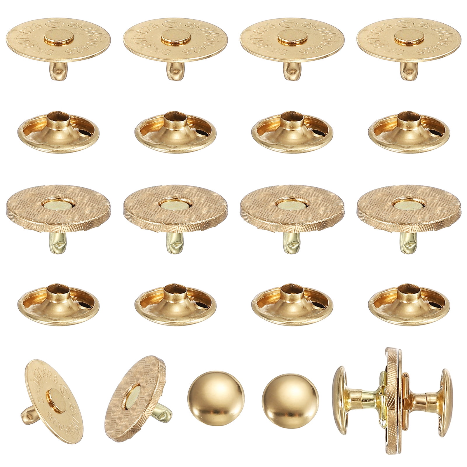 Uxcell 20 Sets Magnetic Snap Buttons, 18 mm Round Snaps Closures with ...