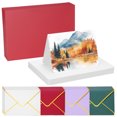 thumbnail image 1 of Uxcell 20 Sets Watercolor Cards Rounded Corners with Multicolor Envelopes 5x7 Inch Foldable Size(box), 1 of 7