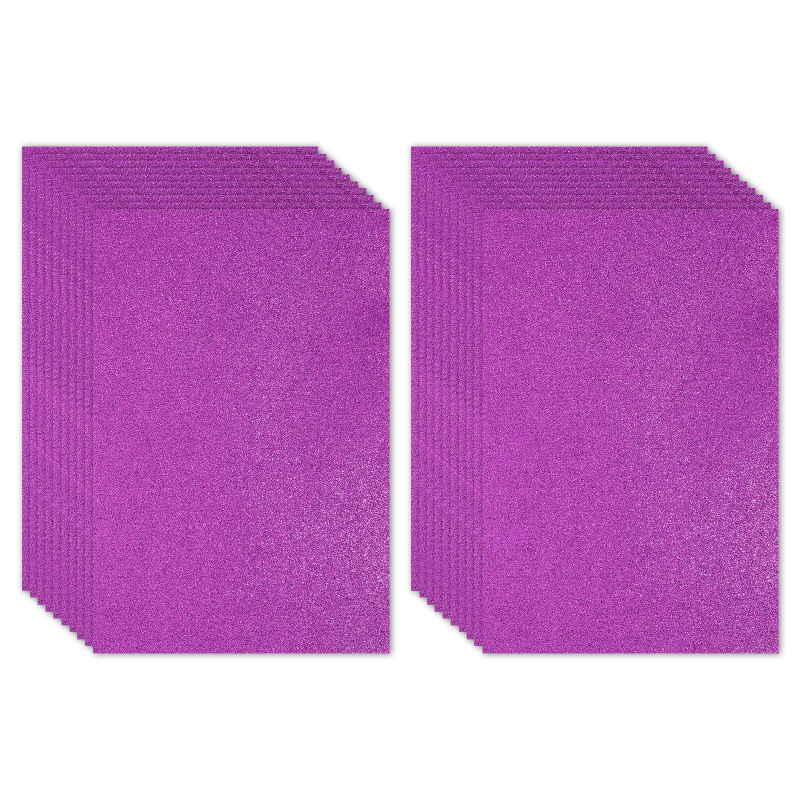 Uxcell 20 Sheets 2mm Glitter Foam Sheet 16x12" Purple EVA Paper with Back Adhesive
