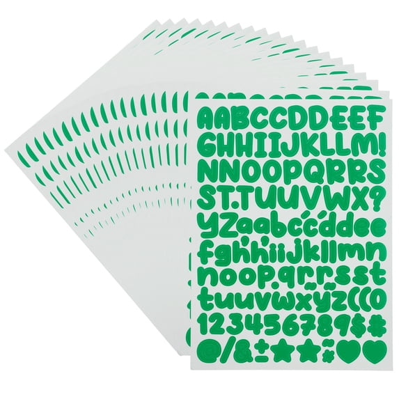 Uxcell 20 Sheets Letter Stickers 1/2 inch Small Vinyl Letter Number Stickers for Scrapbooking Bottle Classroom Decor Dark Green