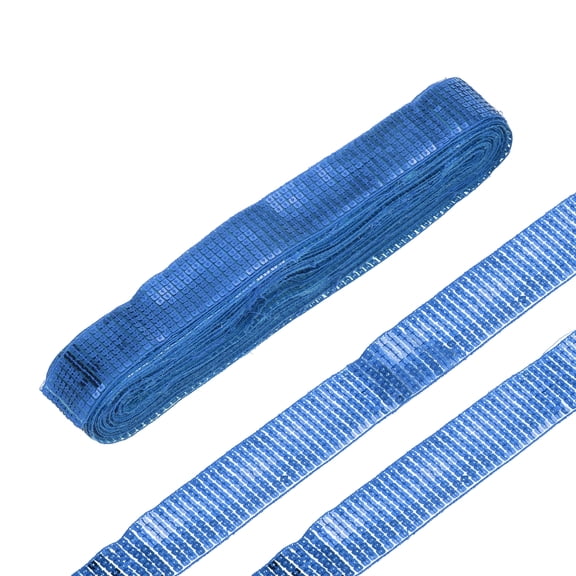 Uxcell 20 Yards Square Sequins Trim 9 Row 1.6 Inch Flat Sequin Strip Paillette Sequins Trim for Crafts Sewing Dark Blue