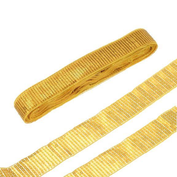 Uxcell 20 Yards Square Sequins Trim 9 Row 1.6 Inch Flat Sequin Strip  Paillette Sequins Trim for Crafts Sewing Gold