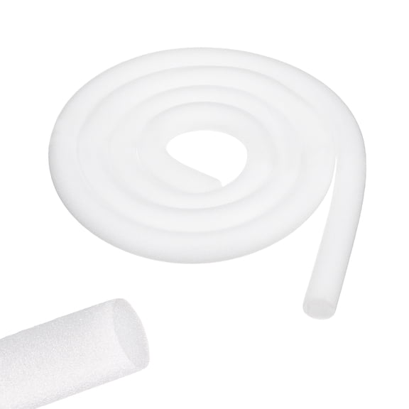 Uxcell 20 ft Foam Cylinders, 1 Inch Diameter Pearl Cotton Tube Rod for Flower Arrangement Modeling DIY Arts Supplies Sealing Concrete Gaps Filler, Crack Filling, Doors, White