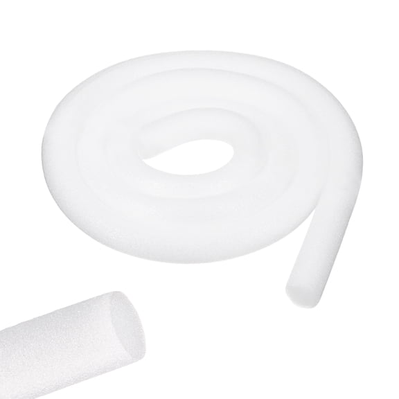 Uxcell 20 ft Foam Cylinders, 13/16 Inch Diameter Pearl Cotton Tube Rod for Flower Arrangement Modeling DIY Arts Supplies Sealing Concrete Gaps Filler, Crack Filling, Doors, White