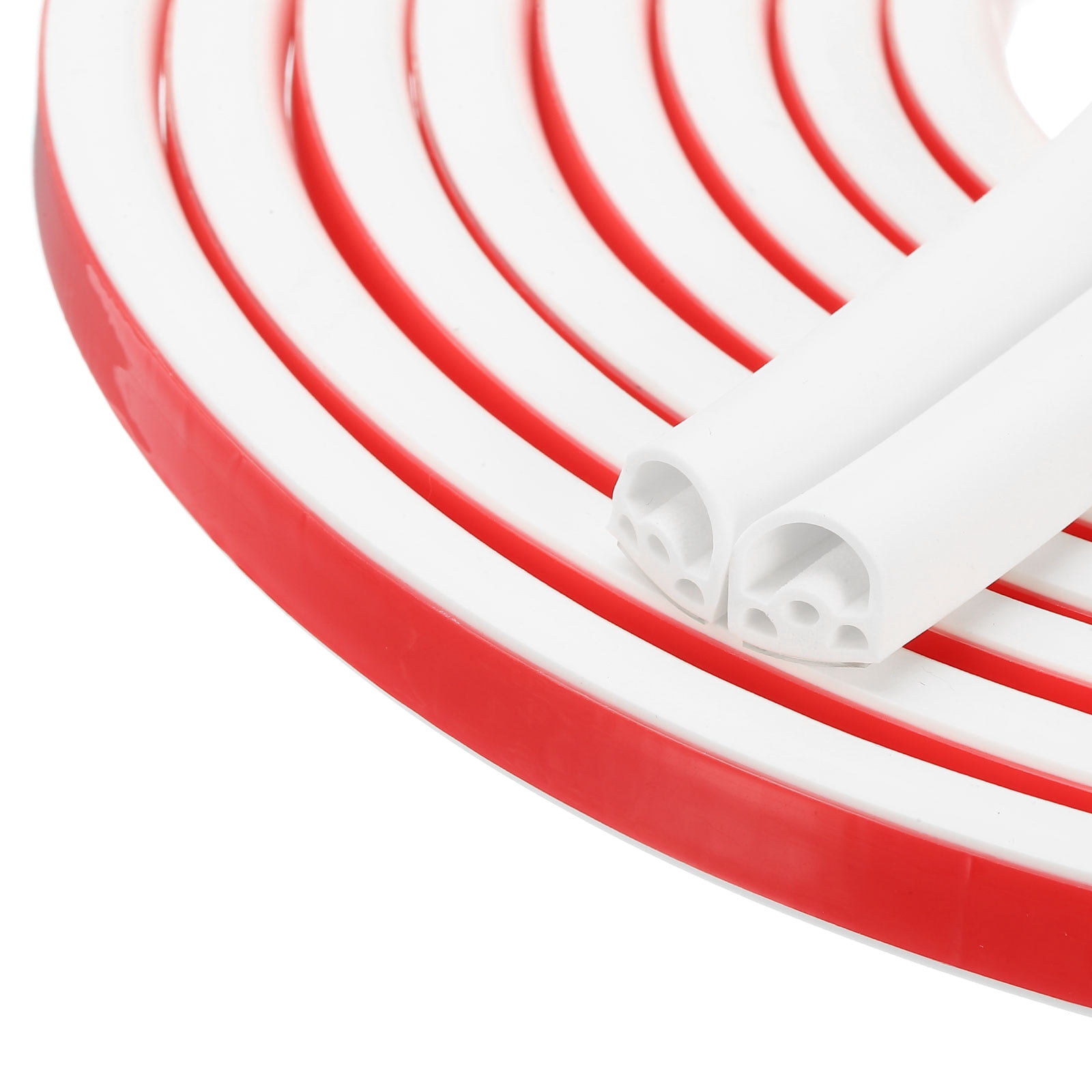 Uxcell 20 ft Silicone Weather Stripping Door Seal Strip, , 0.55" x 0.47", White