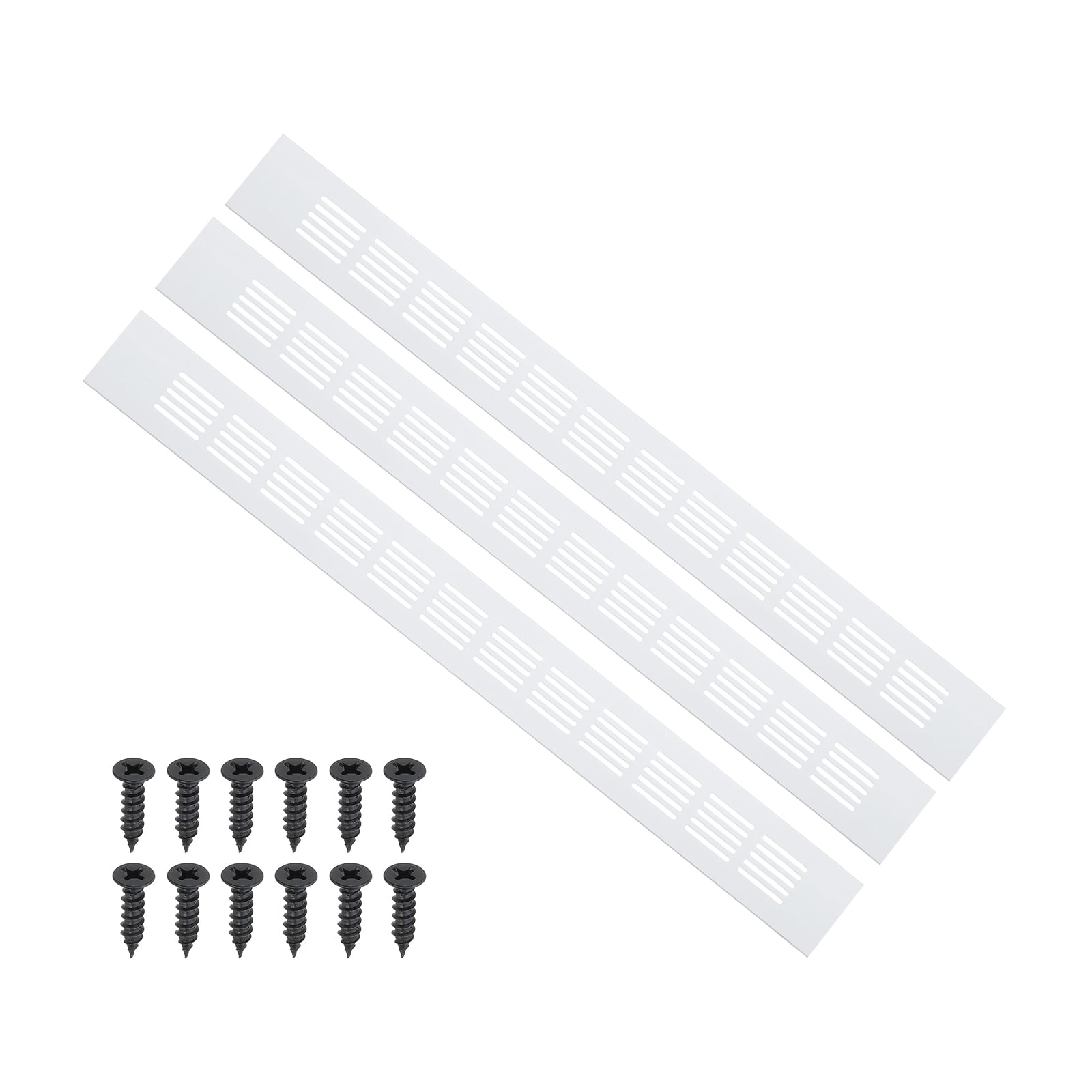Uxcell 20 x 2 Inch Door Air Vent Cover, 3 Pcs Heavy Duty Grille Ventilation, Silver