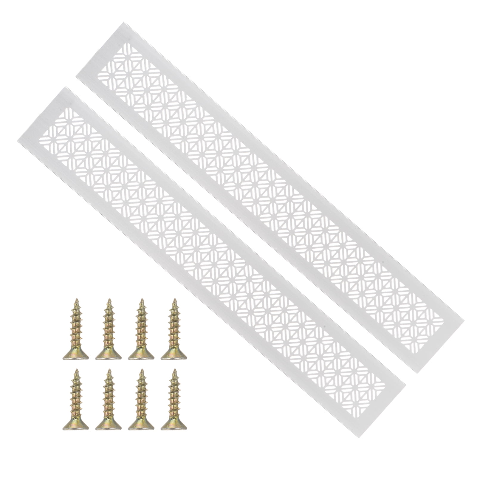 Uxcell 20 x 3 Inch Door Air Vent Cover, 2 Set Heavy Duty Aluminum Ventilation Cover Louvered with 4 Mounting Screws for Cabinet Wardrobe Door, Matte color