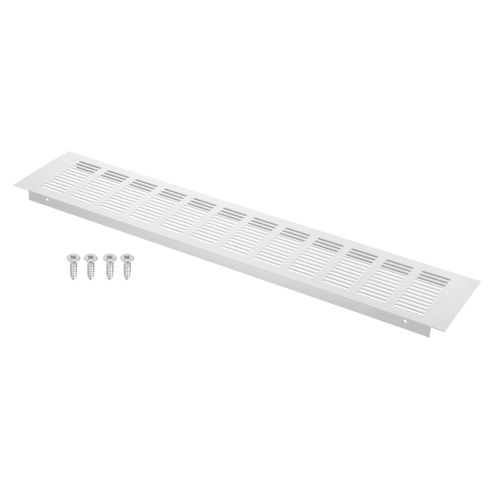 Uxcell 20 x 4 Inch Door Air Vent Cover, 1 Set Heavy Duty Aluminum Grille Ventilation Cover Louvered with 4 Mounting Screws for Cabinet Wardrobe Door, Grey