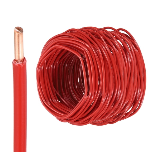 Uxcell 200 Feet Electrical Wire Insulated Solid Copper 12AWG Hook Up Wire Cable, Red