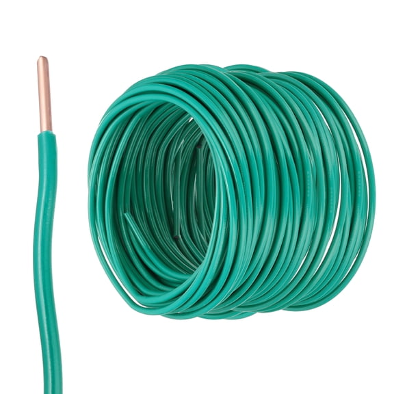 Uxcell 200 Feet Electrical Wire Insulated Solid Copper 14AWG Hook Up Wire Cable, Green