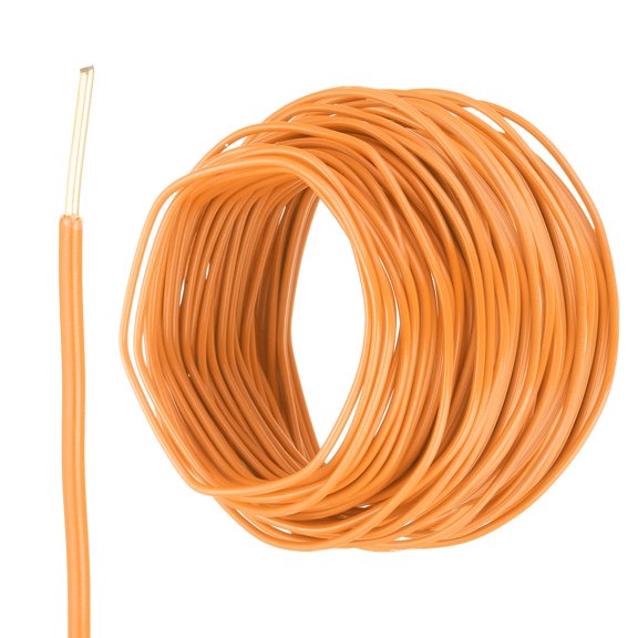 Uxcell 200 Feet Electrical Wire Insulated Solid Copper 14AWG Hook Up Wire Cable, Orange
