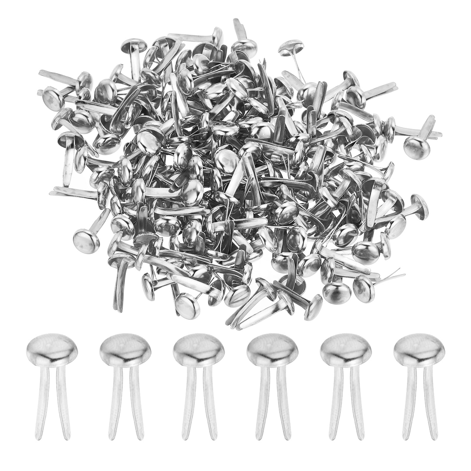 Uxcell 200 PCS Paper Brass Fasteners Split Pins Pastel Mini Metal Brads ...