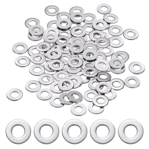 Uxcell 200-Pack 12# Flat Washers, 9/16" OD 304 Stainless Steel Washers for Bolts Screws Nuts[Silver]