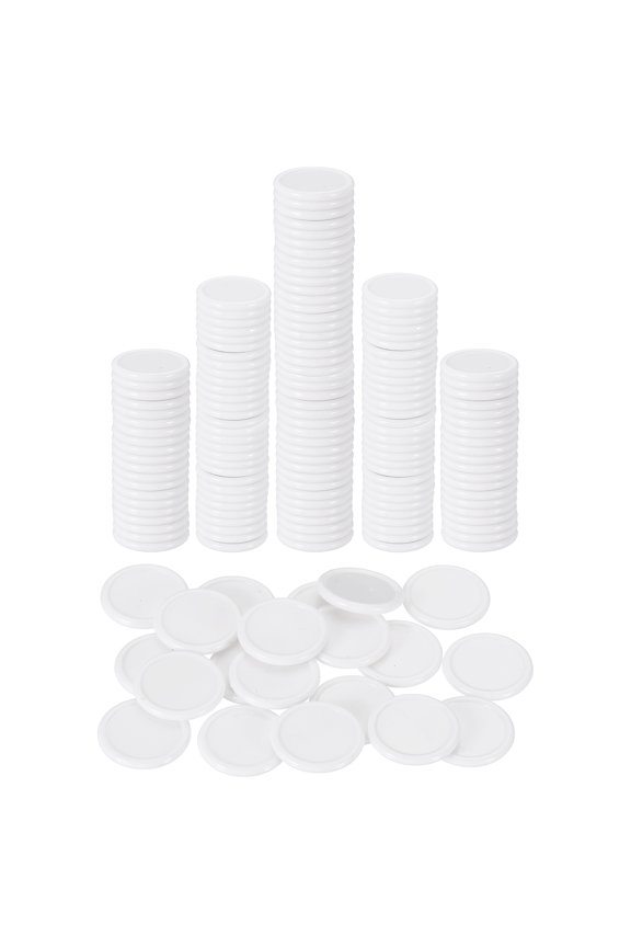 200 Pack 20mm Plastic Poker Chips, Mini Bingo Chips Learning Counters Counting Counters Disks Markers Opaque Game Tokens for Game Play Math Counting, White