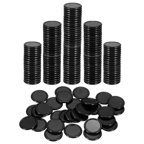 Uxcell 200 Pack 20mm Plastic Poker Chips, Mini Bingo Chips Learning Counters Counting Counters Disks Markers Opaque Game Tokens for Game Play Math Counting, Black