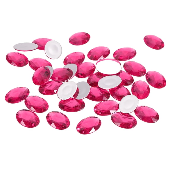 Uxcell 200 Pack 25x18mm Oval Flatback Cabochons Acrylic Rhinestone, Rose