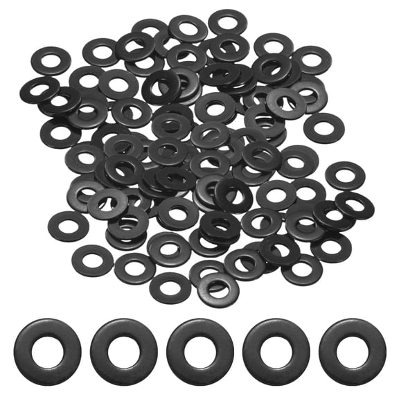 Uxcell 200-Pack 8# Flat Washers, 7/16" OD 304 Stainless Steel Washers for Bolts Screws Nuts[Black Galvanized]