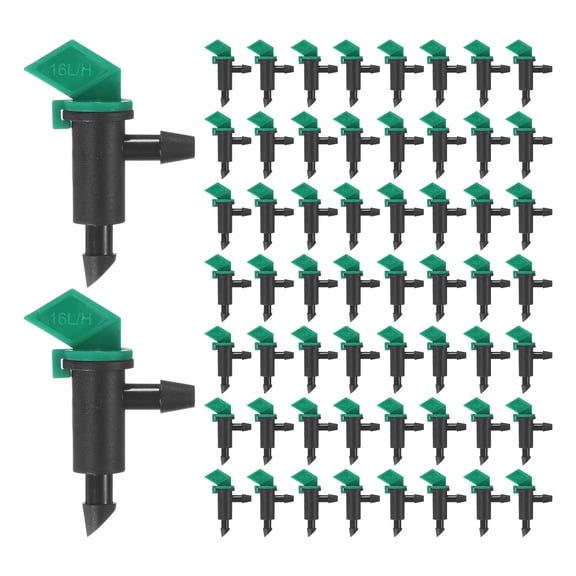 Uxcell 200-Pack Flag Irrigation Dripper Emitter, 16L/H 4 GPH Plastic Drip Irrigation Connect Irrigation System Parts Tool [Green]