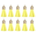 thumbnail image 1 of Uxcell 200 Pack Leather Tassel Keychain Charm Bulk with Cap for DIY, Yellow, 1 of 6