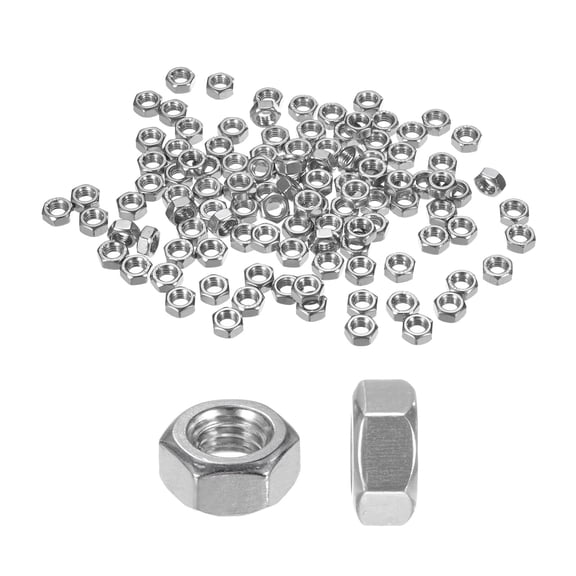 Uxcell 200 Pack Metric Hex Nuts M6 x 1mm Thread Stainless Steel Hexagon Nut for Machinery Automotive
