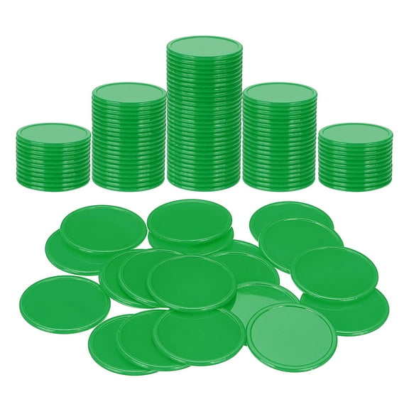Uxcell 200 Pack Plastic Poker Chips, 1.5 Inch Learning Counters Counting Counters Disks Markers Opaque Game Tokens for Game Play Math Counting, Dark Green