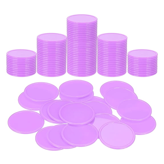 Uxcell 200 Pack Plastic Poker Chips, 1.5 Inch Learning Counters Counting Counters Disks Markers Opaque Game Tokens for Game Play Math Counting, Light Purple