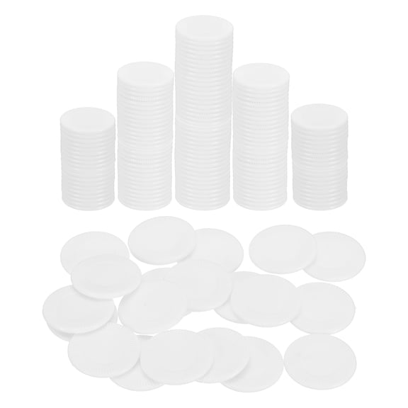 Uxcell 200 Pack Plastic Poker Chips, 22mm Mini Bingo Chips Learning Counters Counting Counters Disks Markers Opaque Game Tokens for Game Play Math Counting, White, Pattern