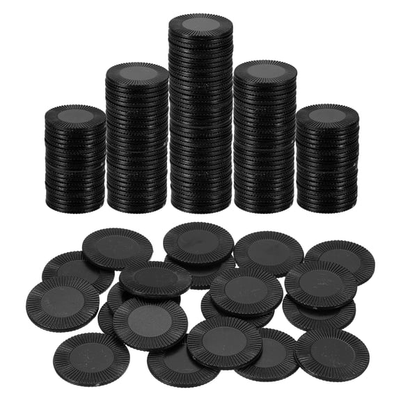 Uxcell 200 Pack Plastic Poker Chips, 25mm Mini Bingo Chips Learning Counters Counting Counters Disks Markers Opaque Game Tokens for Game Play Math Counting, Black, Pattern