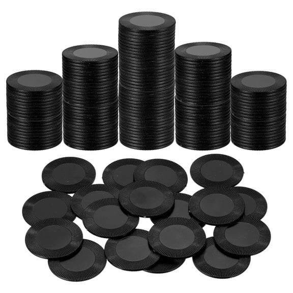 Uxcell 200 Pack Plastic Poker Chips, 38mm Mini Bingo Chips Learning Counters Counting Counters Disks Markers Opaque Game Tokens for Game Play Math Counting, Black, Pattern