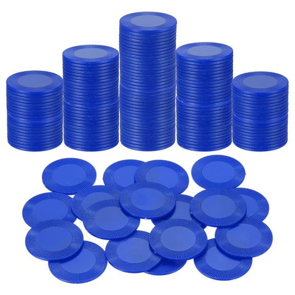 Uxcell 200 Pack Plastic Poker Chips, 38mm Mini Bingo Chips Learning Counters Counting Counters Disks Markers Opaque Game Tokens for Game Play Math Counting, Blue, Pattern