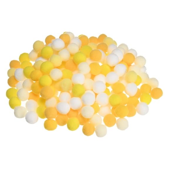 Uxcell 200-Pack Pom Poms for Craft, 0.59" (15mm) Polyester Yellow Series Soft and Fluffy Pompom Multicolor PomPoms Balls