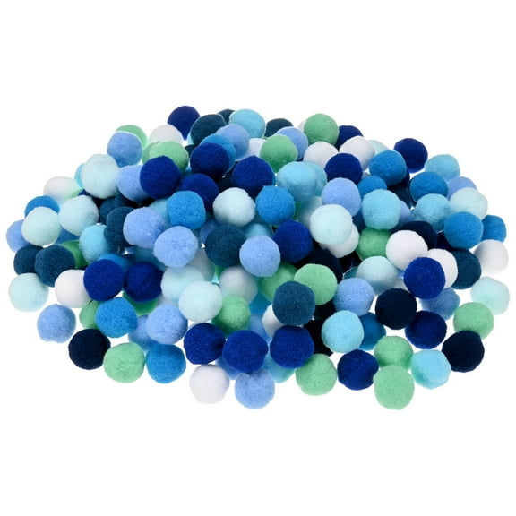 Uxcell 200-Pack Pom Poms for Craft, 0.79" (20mm) Polyester Blue Series Soft and Fluffy Pompom Multicolor PomPoms Balls