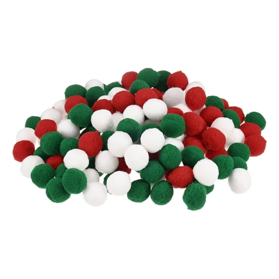 Uxcell 200-Pack Pom Poms for Craft, 0.79" (20mm) Polyester Christmas Series Soft and Fluffy Pompom Multicolor PomPoms Balls
